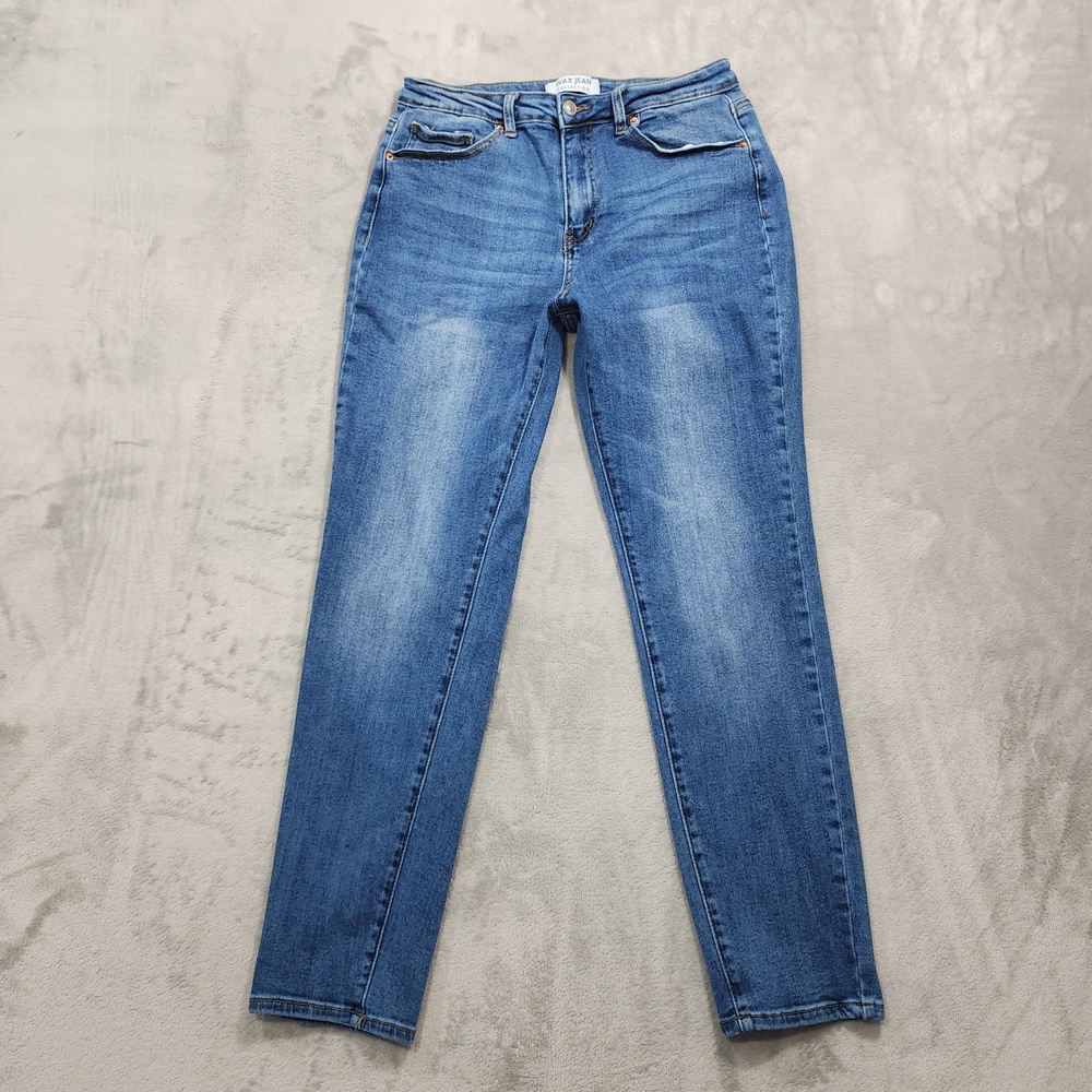 WAX JEAN Jeans Womens 9/29 Juniors Blue Basic Roll Cuff Mom Light Wash Stretch